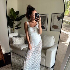 Stanos Sheer Lace Maxi Dress